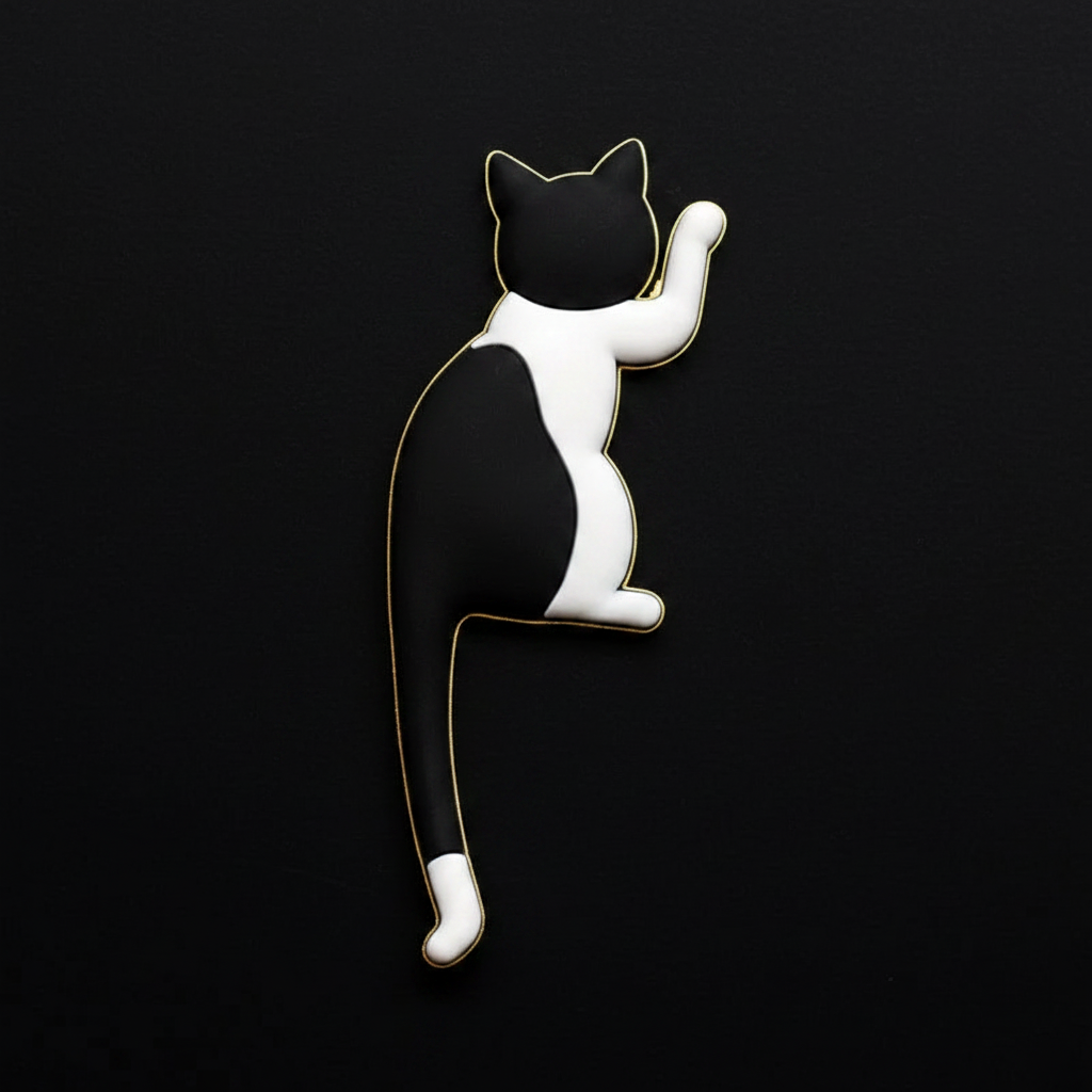 Tuxedo Cat Magnet Close-up